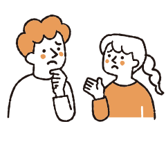 悩みを抱える二人のイラスト